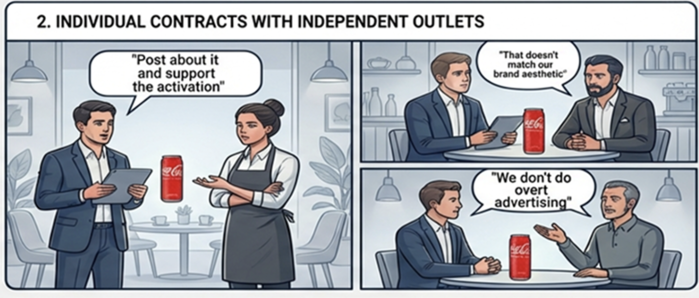 Individual contracts with independent outlets